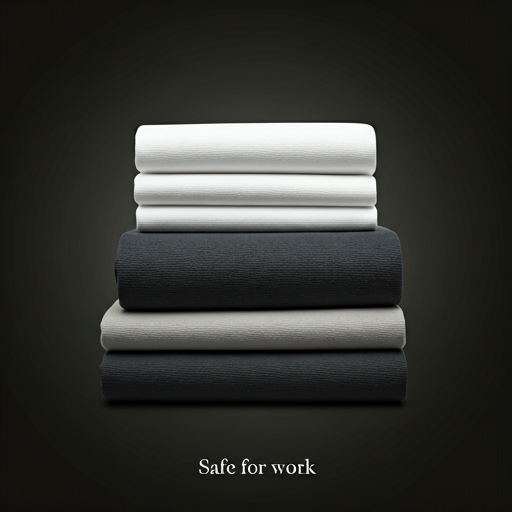 Stacked premium towels and linens in a dark editorial setting